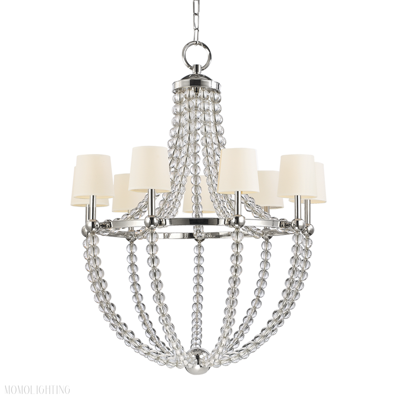 Danville 9 Light Chandelier w/White Shade-Momo Lighting