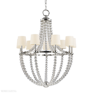 Danville 9 Light Chandelier w/White Shade-Momo Lighting