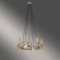 David Glass Round Chandelier Brass-Momo Lighting
