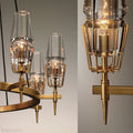 David Glass Round Chandelier Brass-Momo Lighting