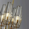 David Glass Round Chandelier Brass-Momo Lighting