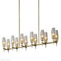 David Glass Round Chandelier Brass-Momo Lighting