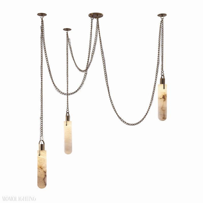 Della Flint 3-Light Alabaster Cluster Chandelier-Momo Lighting
