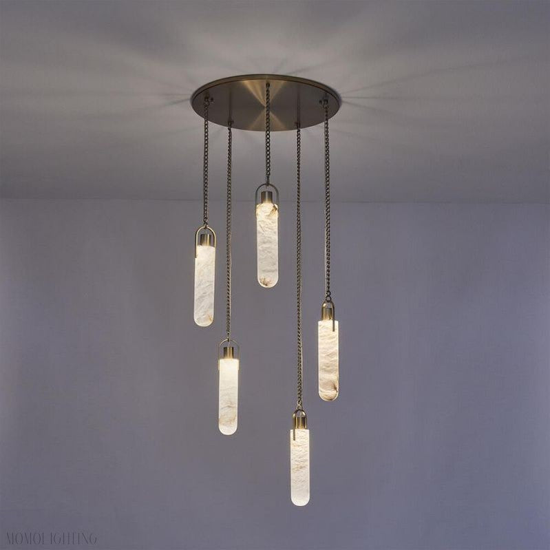 Della Flint 5-Light Round Chandelier-Momo Lighting