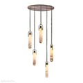 Della Flint 5-Light Round Chandelier-Momo Lighting