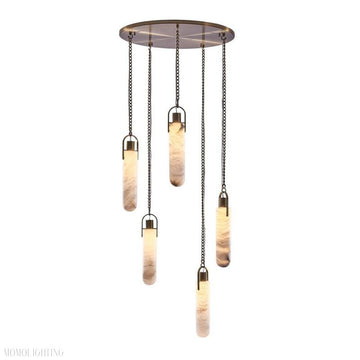 Della Flint 5-Light Round Chandelier-Momo Lighting
