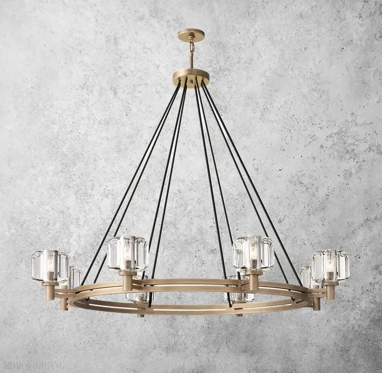 Demaret Double Round Chandelier 48"-Momo Lighting