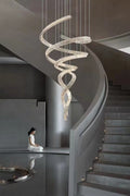 Designer Foyer Living Room Ceiling Light Fixture Stylish Spiral Crystal Chandelier For Hotel Entrance-Momo Lighting