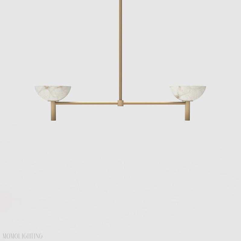 Devia Alabaster Linear Chandelier-Momo Lighting