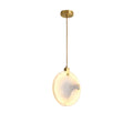 Moonshade Natural Marble Pendant Light with Adjustable Height