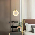Moonshade Natural Marble Pendant Light with Adjustable Height
