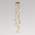 Moonshade Natural Marble Pendant Light with Adjustable Height