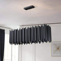 Dore Black Tubular Rectangle Chandelier 32