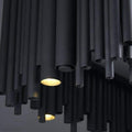 Dore Black Tubular Rectangle Chandelier 32