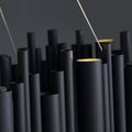 Dore Black Tubular Rectangle Chandelier 32