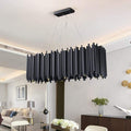Dore Black Tubular Rectangle Chandelier 32