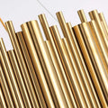 Dore Brass Tubular Rectangle Chandelier 32