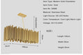 Dore Brass Tubular Rectangle Chandelier 32