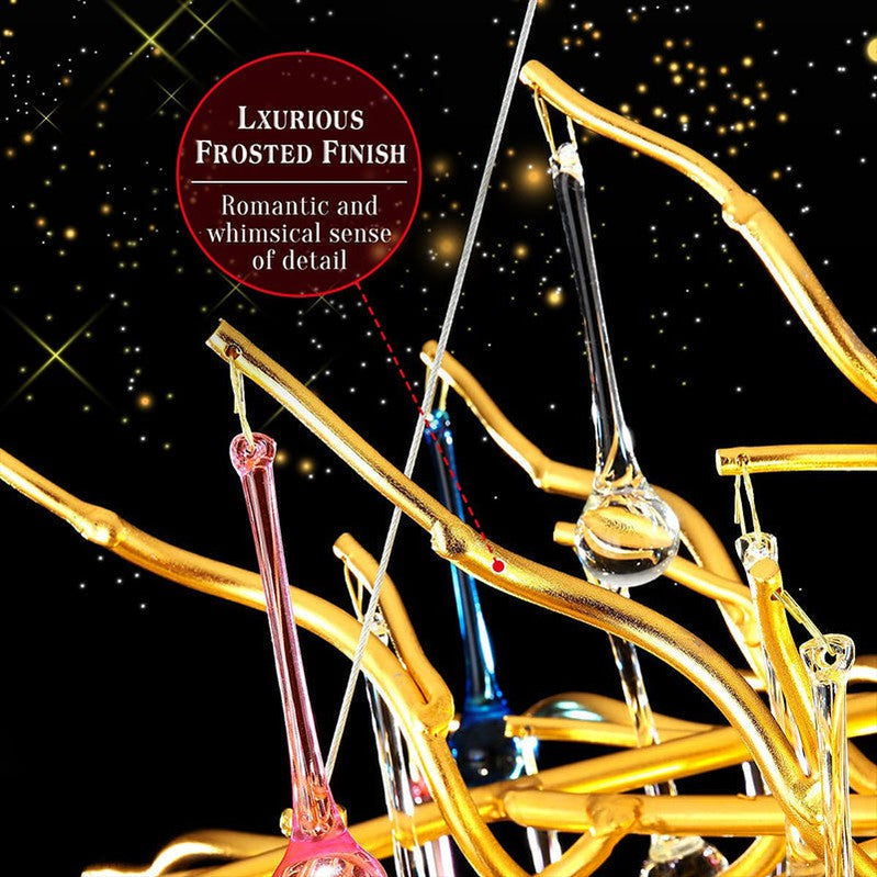 Doris Rain Crystal Branch Chandelier 54"L-Momo Lighting