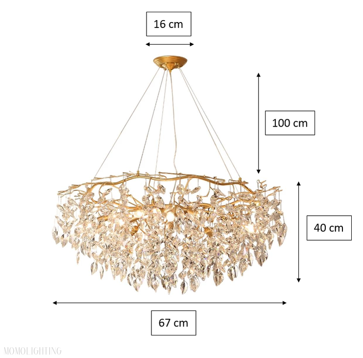 Doris Round Modern Branch Chandeliers-Momo Lighting