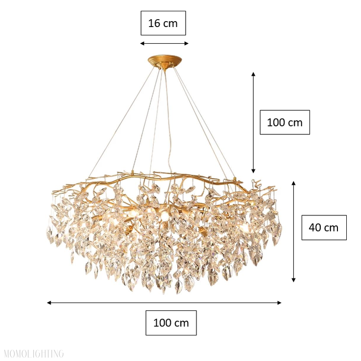 Doris Round Modern Branch Chandeliers-Momo Lighting