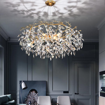 Doris Round Modern Branch Chandeliers-Momo Lighting