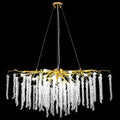 Doris White Crystal Rectangle Branch Chandelier Gold 45