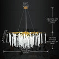 Doris White Crystal Rectangle Branch Chandelier Gold 45