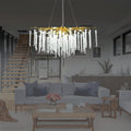Doris White Crystal Rectangle Branch Chandelier Gold 45