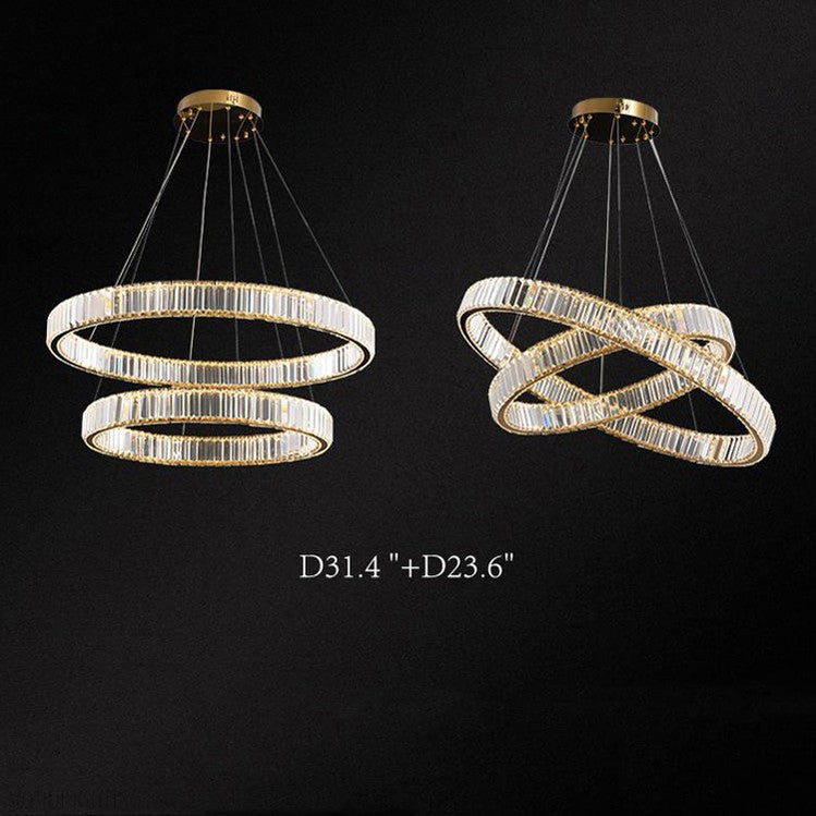 Doro Crystal Round Chandelier-Momo Lighting