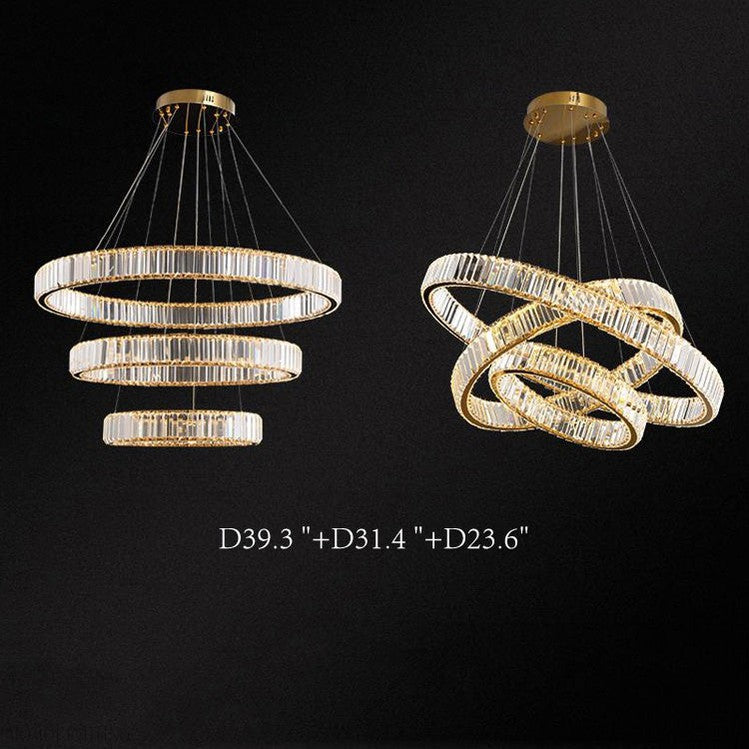 Doro Crystal Round Chandelier-Momo Lighting