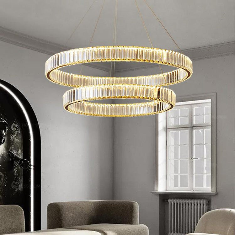 Doro Crystal Round Chandelier-Momo Lighting