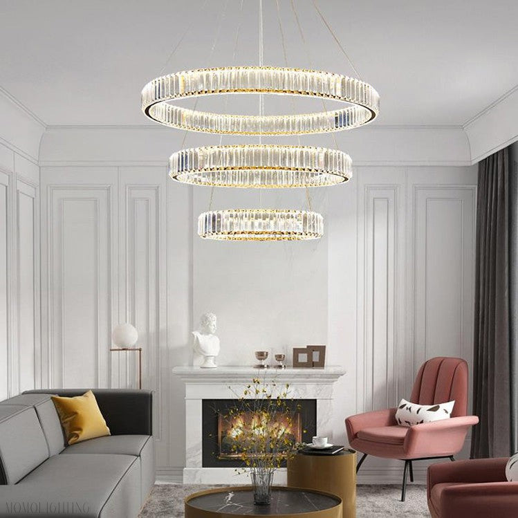Doro Crystal Round Chandelier-Momo Lighting