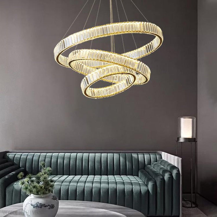 Doro Crystal Round Chandelier-Momo Lighting
