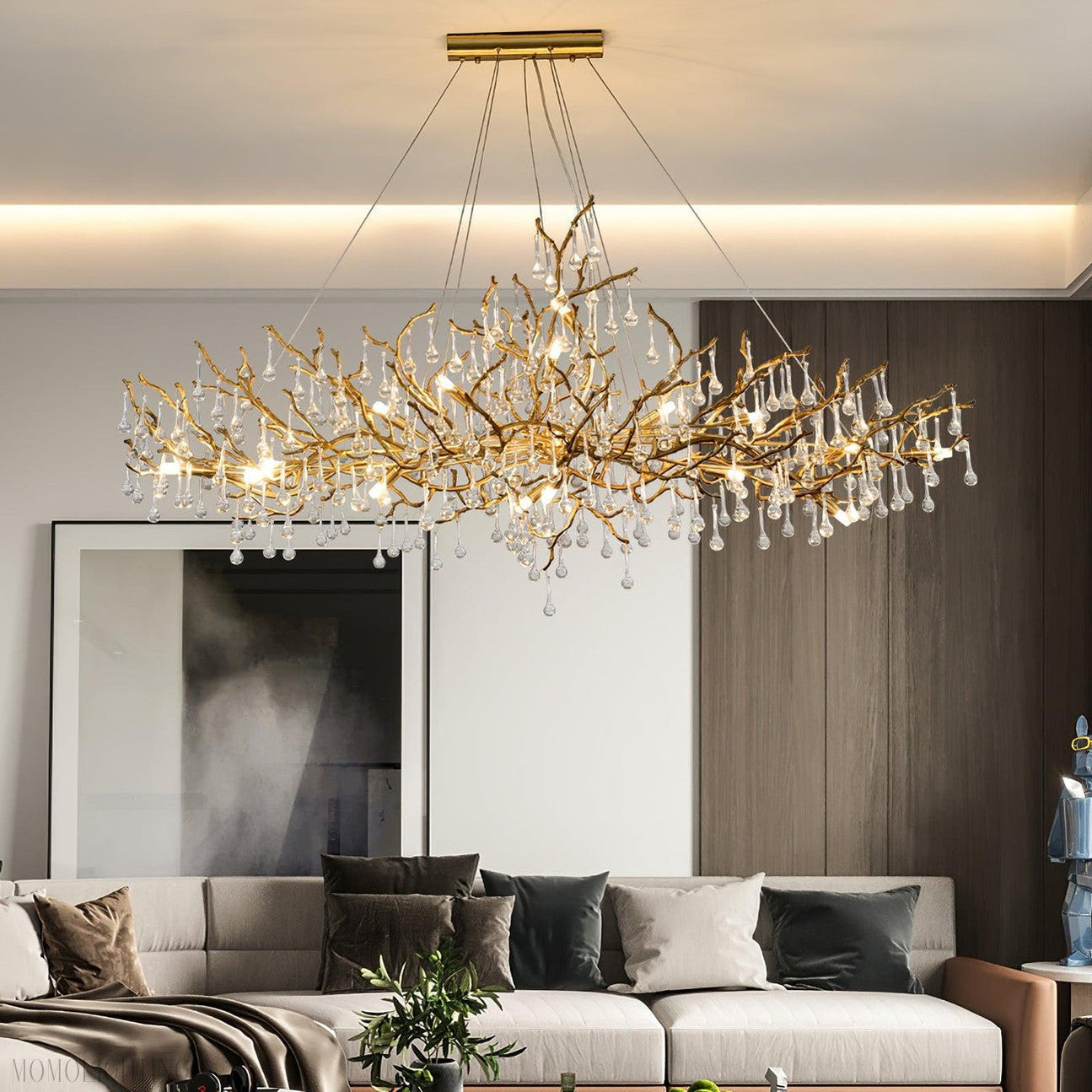 Drios Rain Chandelier-Momo Lighting