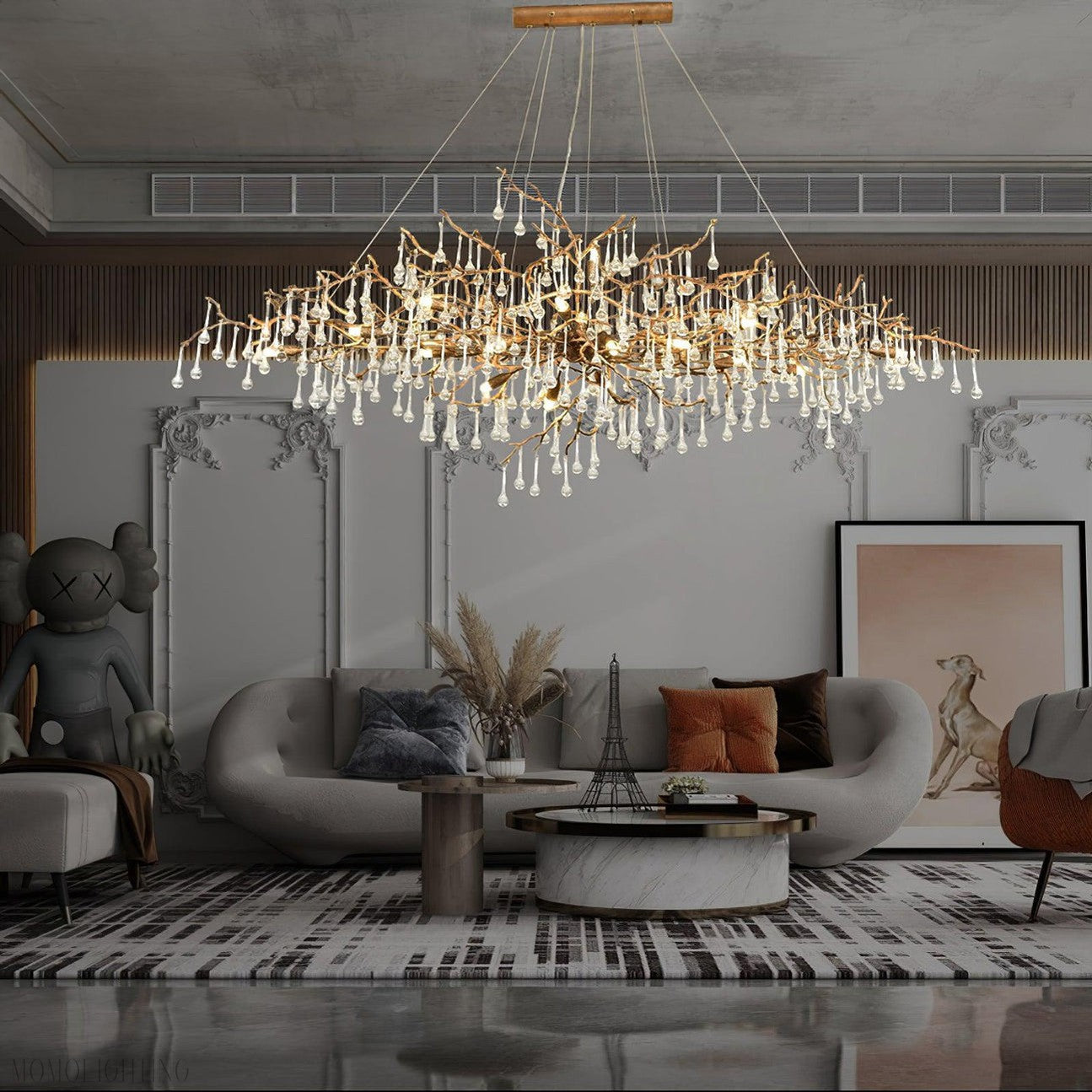 Drios Rain Chandelier-Momo Lighting