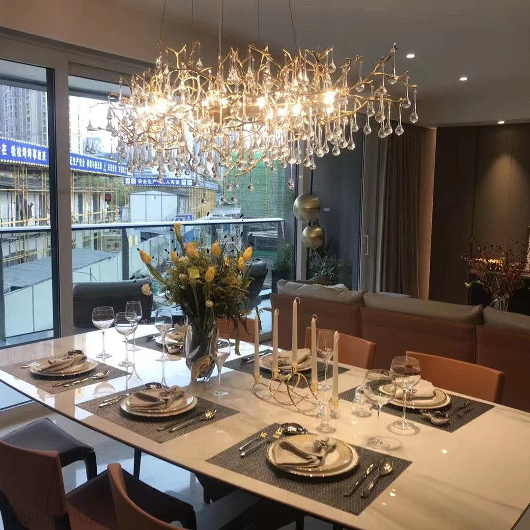 Drios Rain Chandelier-Momo Lighting