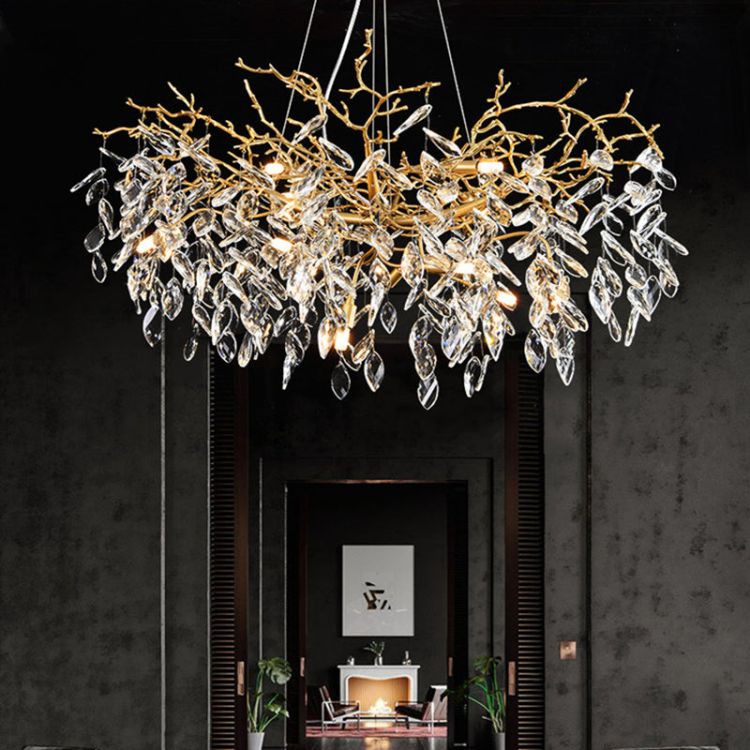 Eileen Gold Tree Branch Ceiling Chandelier-Momo Lighting