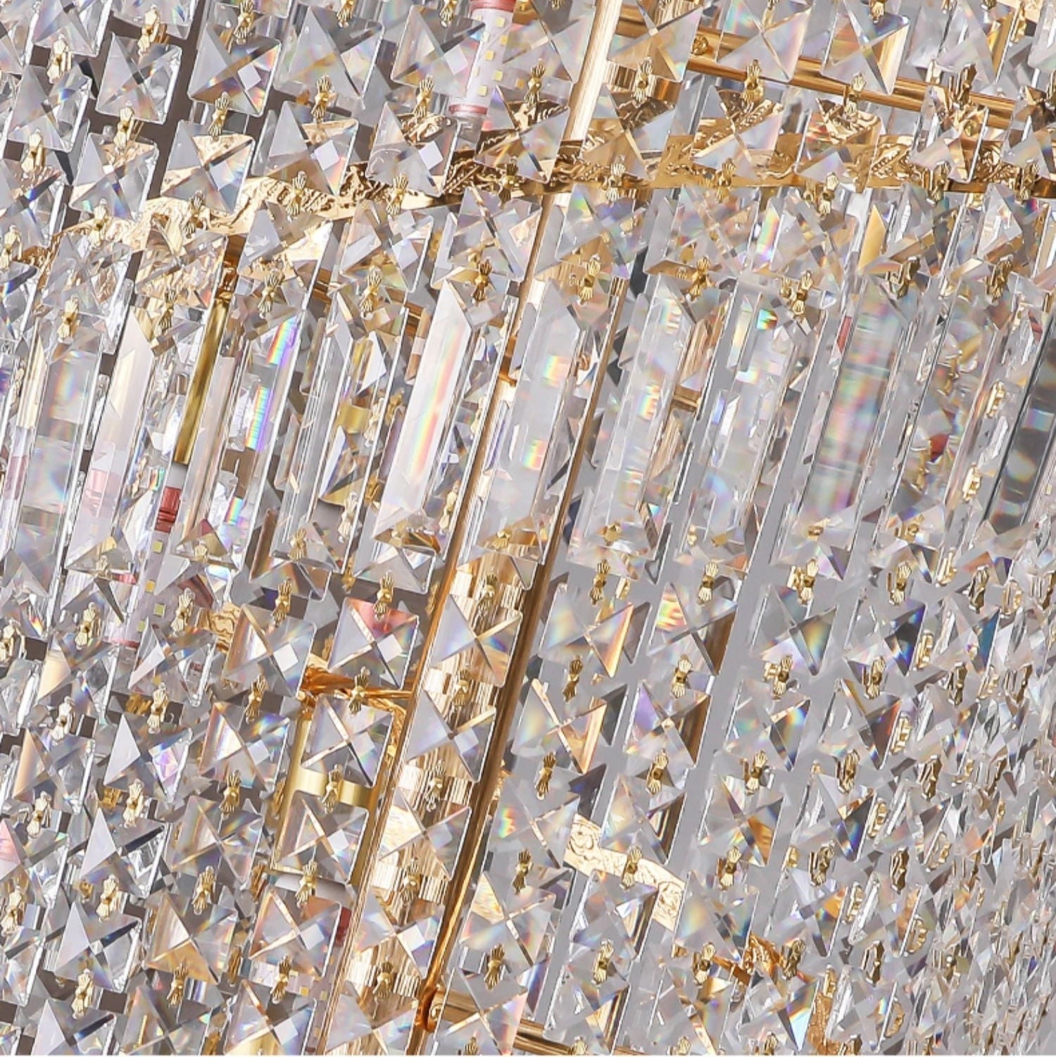 Elegant Foyer Hall Chandelier Long Crystal Ceiling Light Fixture For Living Room Entryway Staircase-Momo Lighting