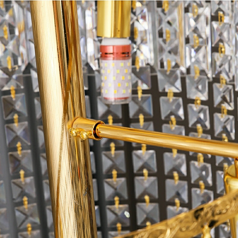 Elegant Foyer Hall Chandelier Long Crystal Ceiling Light Fixture For Living Room Entryway Staircase-Momo Lighting