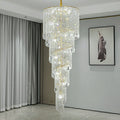 Elegant Foyer Hall Chandelier Long Crystal Ceiling Light Fixture For Living Room Entryway Staircase-Momo Lighting