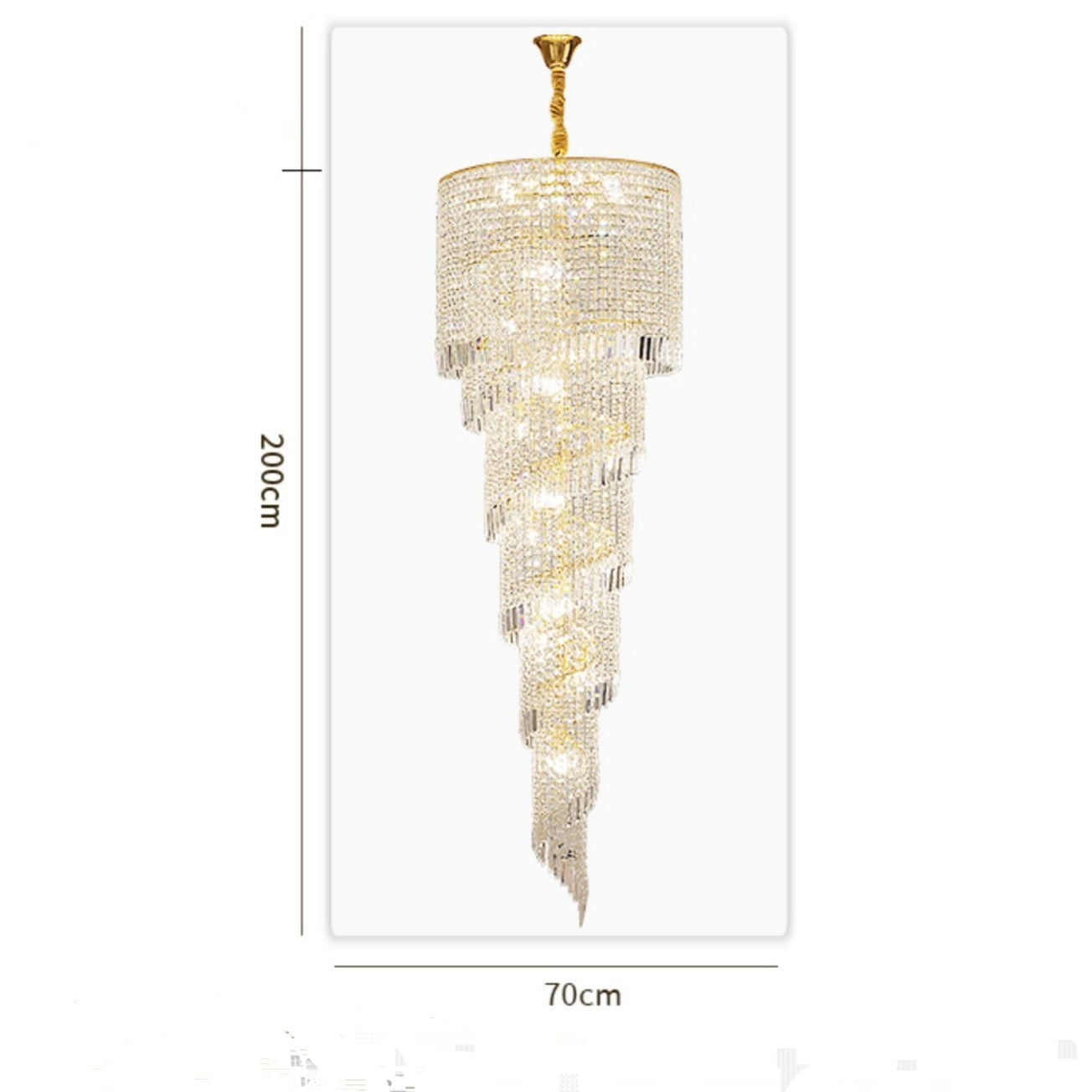 Elegant Foyer Hall Chandelier Long Crystal Ceiling Light Fixture For Living Room Entryway Staircase-Momo Lighting