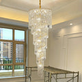 Elegant Foyer Hall Chandelier Long Crystal Ceiling Light Fixture For Living Room Entryway Staircase-Momo Lighting