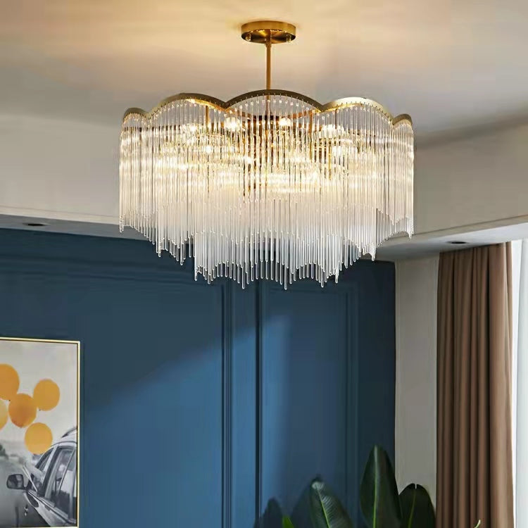 Elegant Lighting Chandelier Linear Crystal Lamp For Living/ Dining Room-Momo Lighting