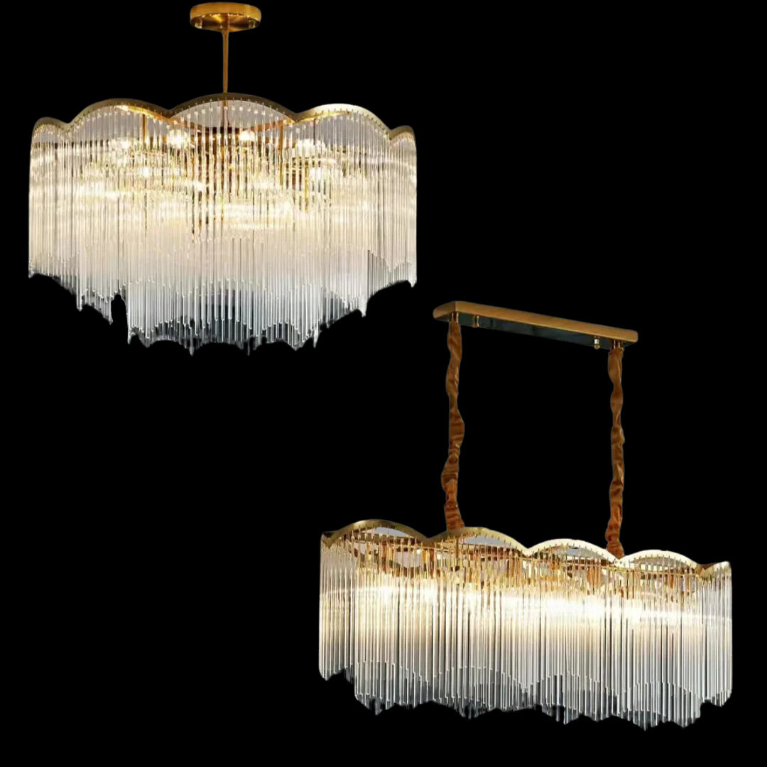 Elegant Lighting Chandelier Linear Crystal Lamp For Living/ Dining Room-Momo Lighting