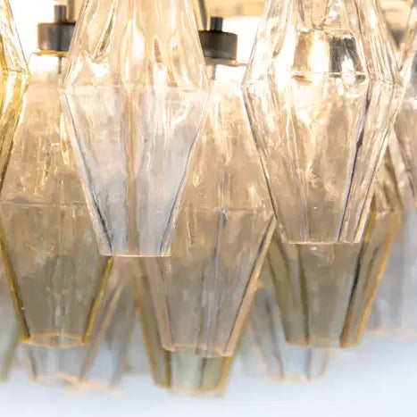 Elegant Murano Poliedri Clear Glass Chandelier 18"-Momo Lighting