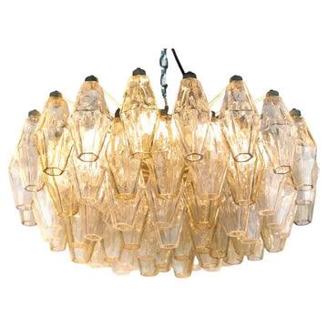 Elegant Murano Poliedri Clear Glass Chandelier 18"-Momo Lighting
