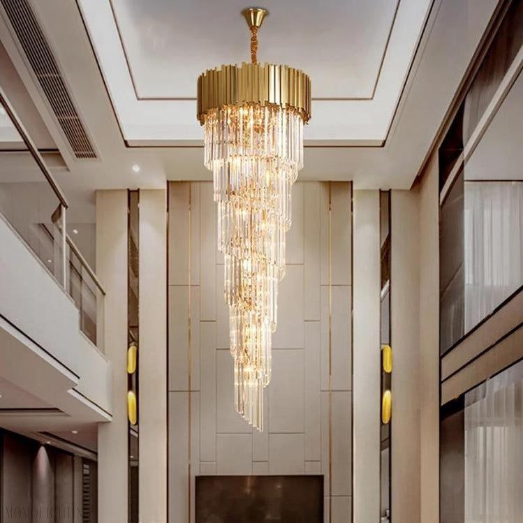 Elian Gillani 2-Story Crystal Chandelier-Momo Lighting