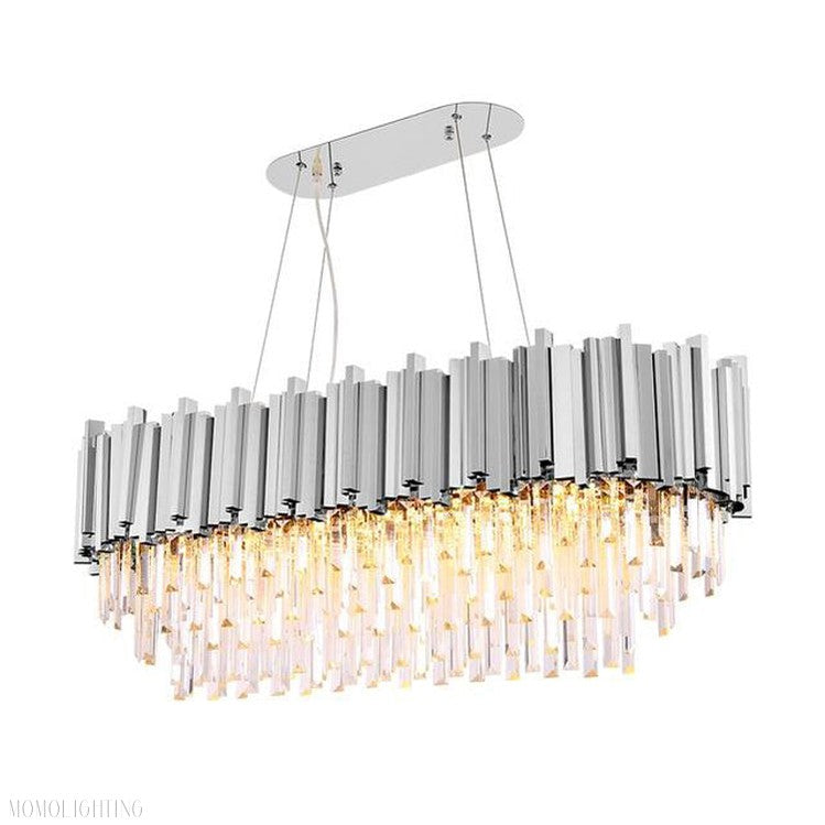 Elian Oval Crystal Chandelier-Momo Lighting