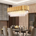 Elian Oval Crystal Chandelier-Momo Lighting